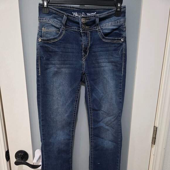 Wallflower Bootcut Jeans Women’s 3R Dark Blue Contrast Stitch - Picture 1 of 10